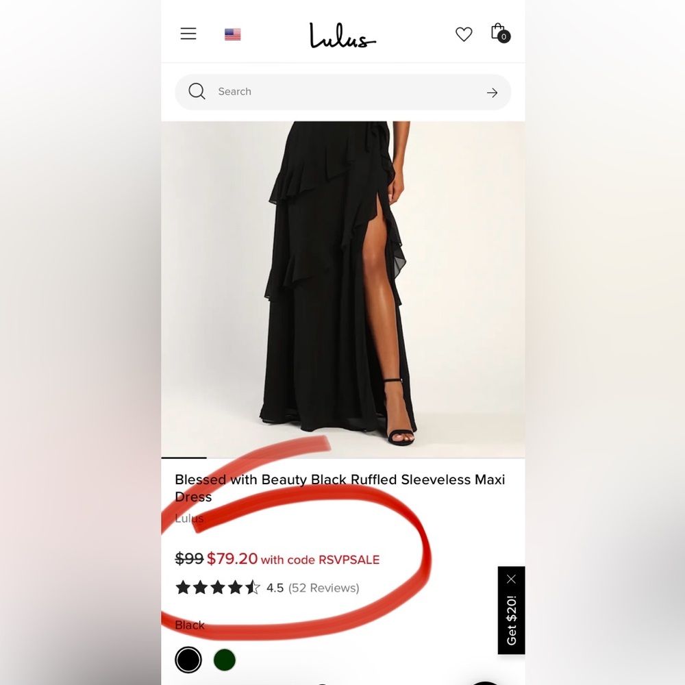 Lulu's Black Maxi Dress with Ruffle Detail - Picture 4 of 12